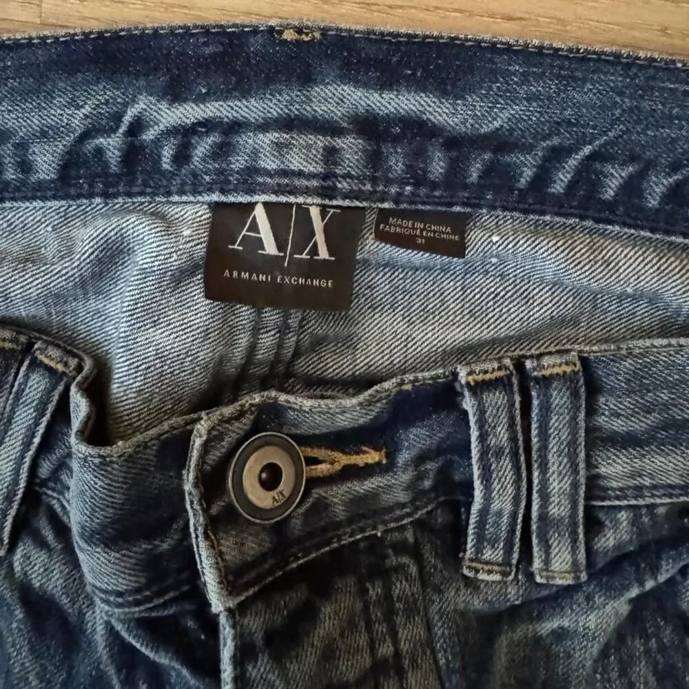 Armani-exchange Men's Blue and Navy Jeans